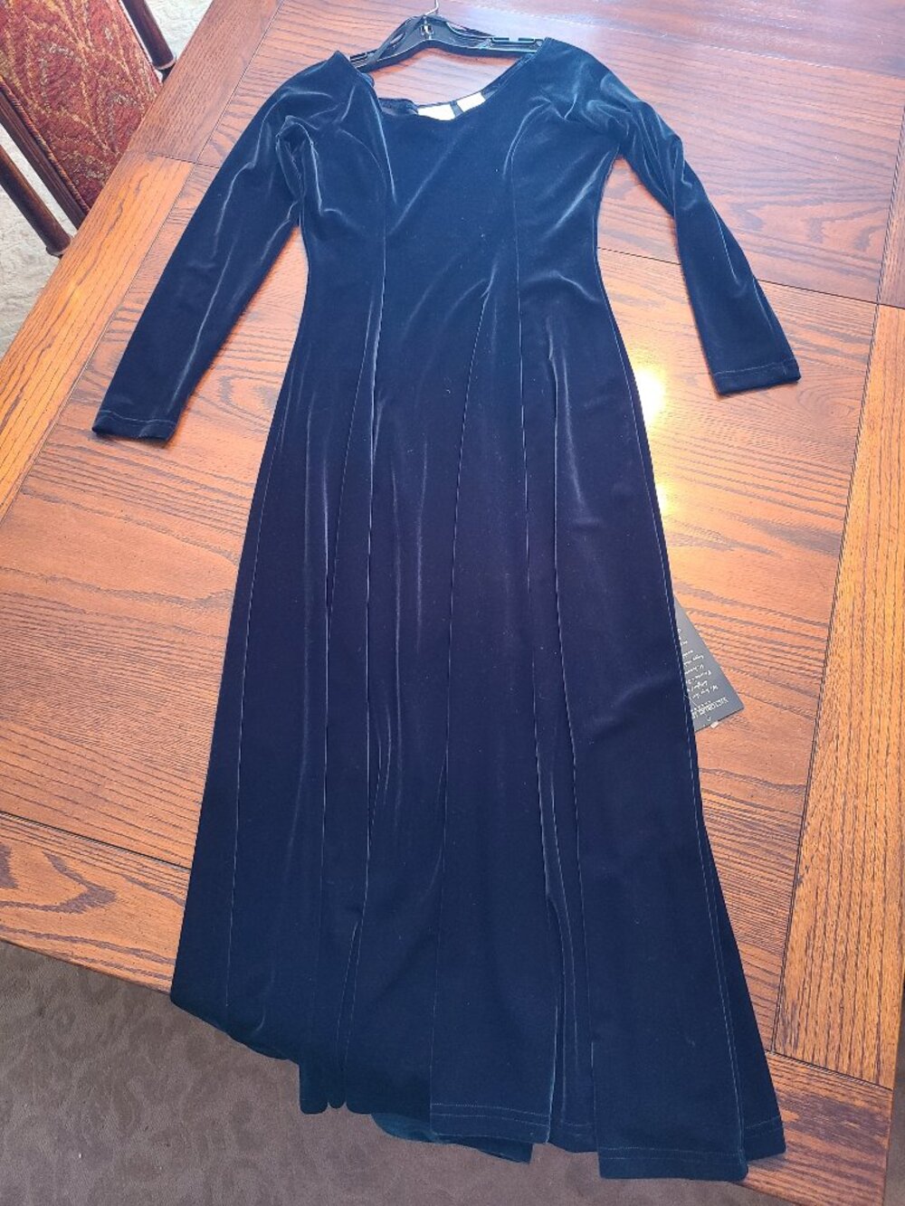 NWT Vintage Victoria's Secret Country London Green Velvet Long Sleeve Maxi Dress